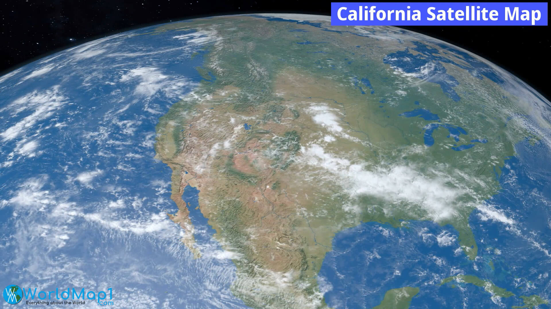 Vue satellite de la Californie depuis l'espace